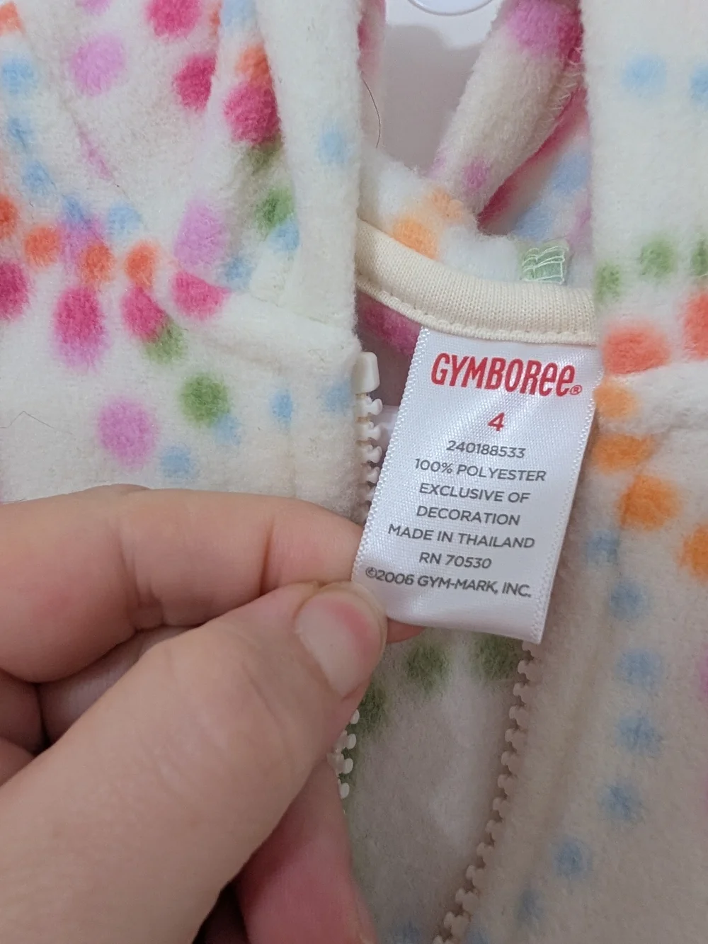 Vintage Gymboree Snow Blossom Size 4 Fleece Hoodie Jacket Floral Y2K